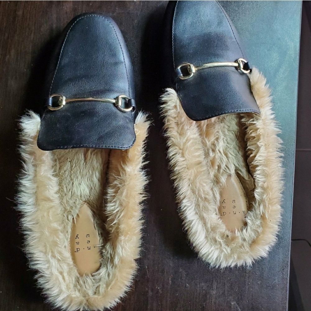 Women's Rebe Faux Fur Mules - A New Day